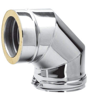 Coude ISOLÉ INOX & NOIR - 90° - DIAM 100