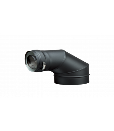 Coude ISOLÉ INOX & NOIR - 90° - DIAM 100