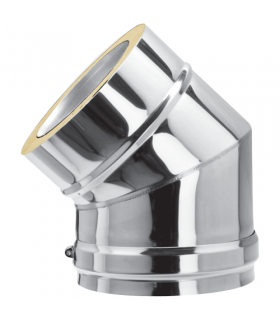 Coude ISOLÉ INOX & NOIR - 45° - DIAM 80