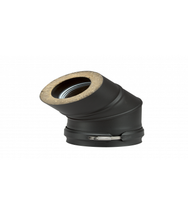 Coude ISOLÉ INOX & NOIR - 45° - DIAM 80