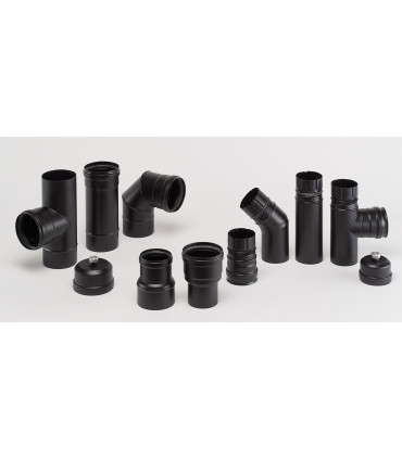 Coude 45 - ACIER NOIR ÉMAILLÉ - DIAM 80