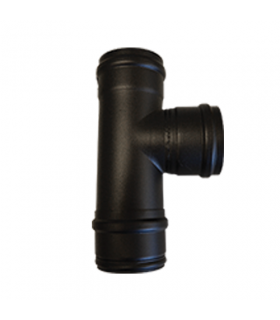 Té départ f/f avec tampon - ACIER NOIR ÉMAILLÉ - DIAM 80