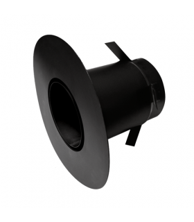 Raccord boisseau poêle avec plaque ronde Ferrolux Noir Ø 150mm