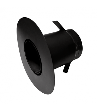 Raccord boisseau poêle avec plaque ronde Ferrolux Noir Ø 200mm